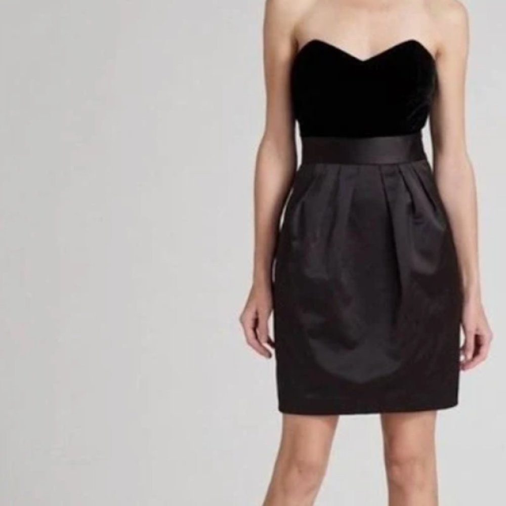 Theory Chanesa Strapless Sweetheart Black Mini Dress Size 4